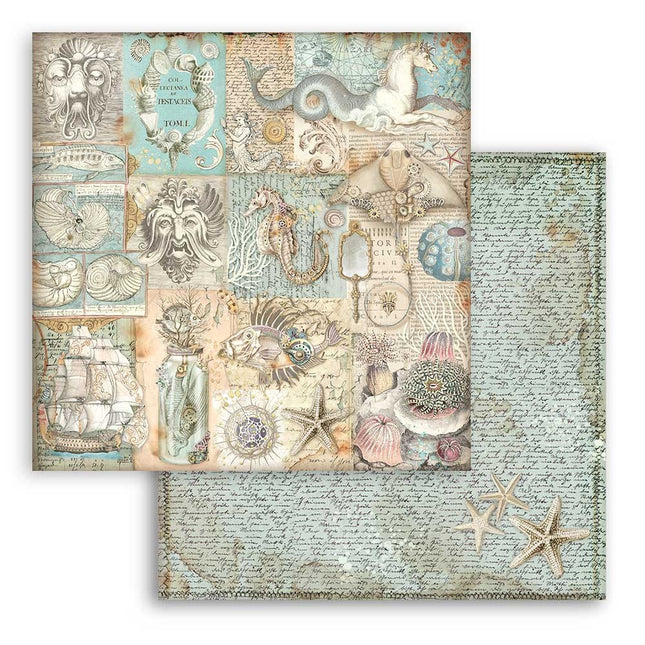 Dubbelzijdig Scrapbook Papier - Songs of the Sea texture
