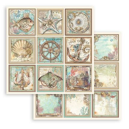 Dubbelzijdig Scrapbook Papier - Songs of the Sea tags