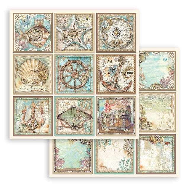 Dubbelzijdig Scrapbook Papier - Songs of the Sea tags