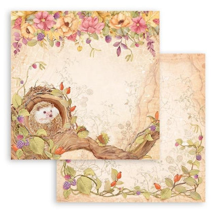 Dubbelzijdig Scrapbook Papier - Woodland hedgehog