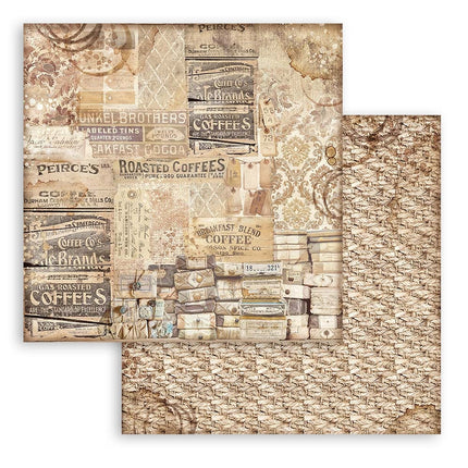 Dubbelzijdig Scrapbook Papier - Coffee and Chocolate pattern