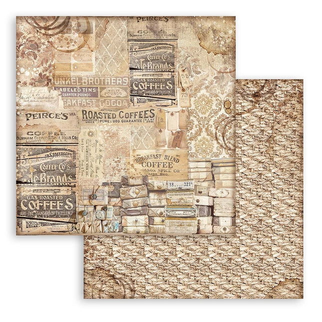 Dubbelzijdig Scrapbook Papier - Coffee and Chocolate pattern