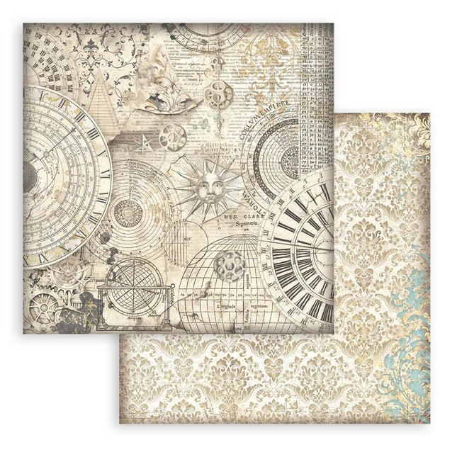 Dubbelzijdig Scrapbook Papier - Sir Vagabond in Fantasy World ochre pattern