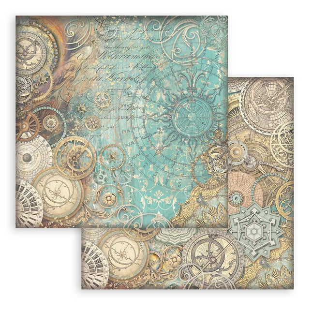 Dubbelzijdig Scrapbook Papier - Sir Vagabond in Fantasy World mechanisms