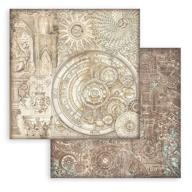Dubbelzijdig Scrapbook Papier - Sir Vagabond in Fantasy World ochre pattern 2