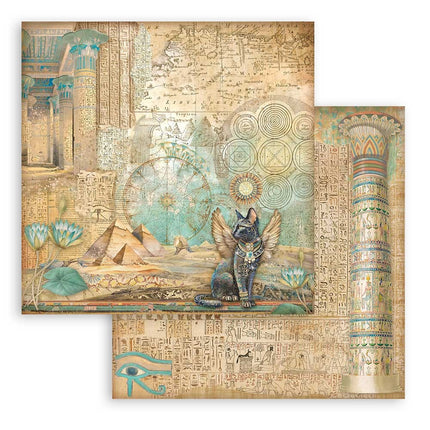 Dubbelzijdig Scrapbook Papier - Fortune winged cat