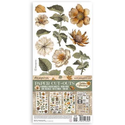 Paper cut-outs Double Face - 4 sheets cm. 15x30,5 - Golden Harmony