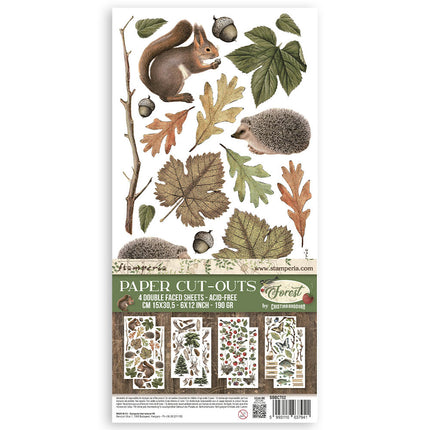 Paper cut-outs Double Face - 4 sheets cm. 15x30,5 - Forest