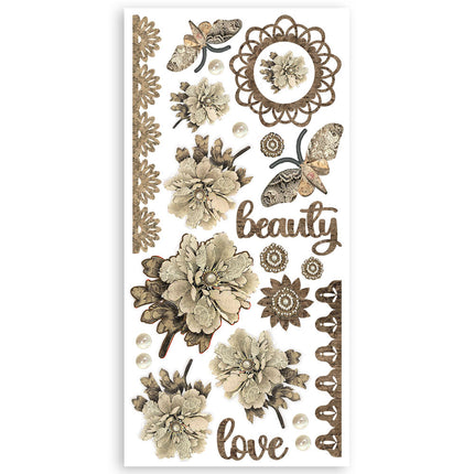 Paper cut-outs 2 Double Face -  4 sheets cm. 15x30,5 - Old Lace