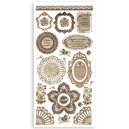Paper cut-outs 2 Double Face -  4 sheets cm. 15x30,5 - Old Lace