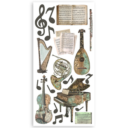 Paper cut-outs 2 Double Face -  4 sheets cm. 15x30,5 - Music