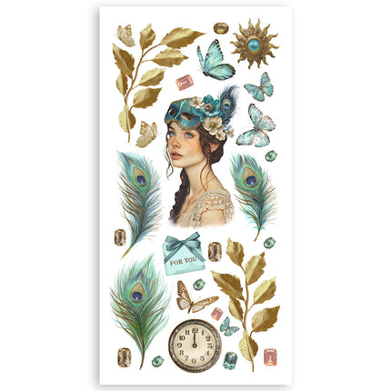 Paper cut-outs 2 Double Face -  4 sheets cm. 15x30,5 - Masquerade