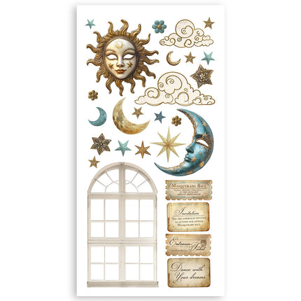 Paper cut-outs 2 Double Face -  4 sheets cm. 15x30,5 - Masquerade