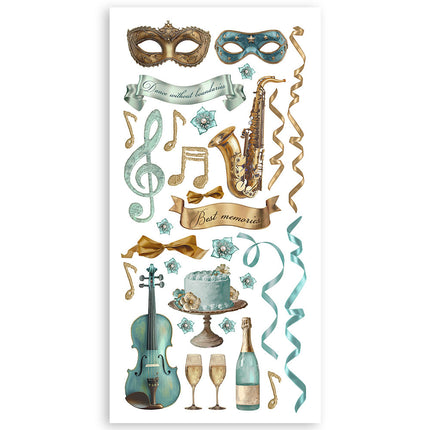 Paper cut-outs 2 Double Face -  4 sheets cm. 15x30,5 - Masquerade