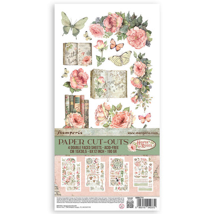 Paper cut-outs 2 Double Face -  4 sheets cm. 15x30,5 - House of Roses