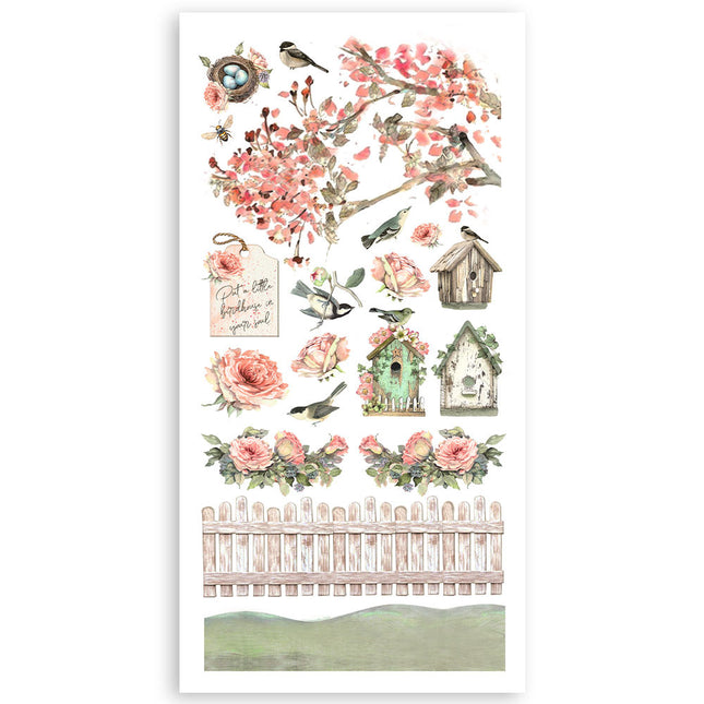 Paper cut-outs 2 Double Face -  4 sheets cm. 15x30,5 - House of Roses