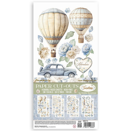 Paper cut-outs 2 Double Face -  4 sheets cm. 15x30,5 - Timeless