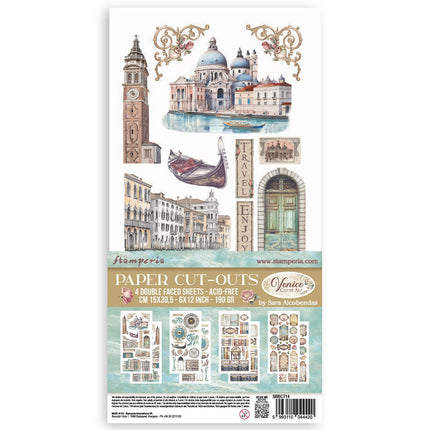 Paper cut-outs 2 Double Face -  4 sheets cm. 15x30,5 - Venice City of Art
