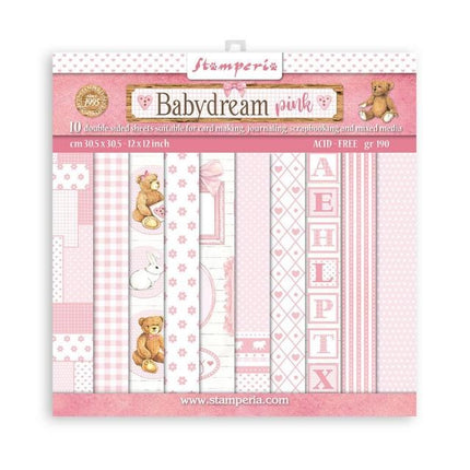 Papierblok 30,5x30,5 cm - 10 vellen - BabyDream Pink
