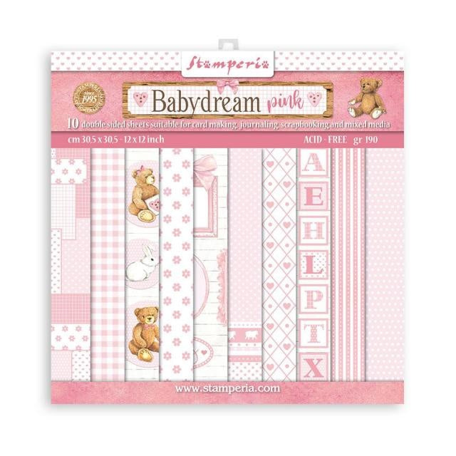 Papierblok 30,5x30,5 cm - 10 vellen - BabyDream Pink