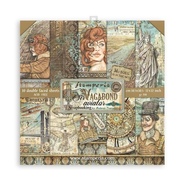 Papierblok 30,5x30,5 cm - 10 vellen - Sir Vagabond Aviator