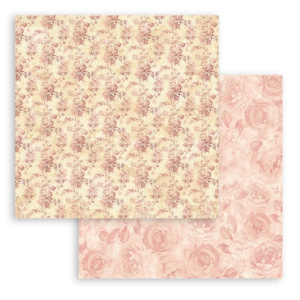 Papierblok 30,5x30,5 cm - 10 vellen - Shabby Rose