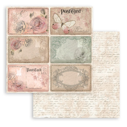 Papierblok 30,5x30,5 cm - 10 vellen - Shabby Rose