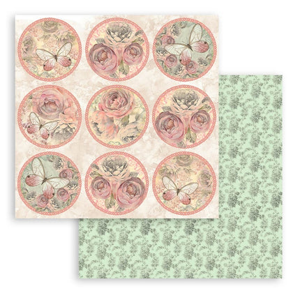 Papierblok 30,5x30,5 cm - 10 vellen - Shabby Rose