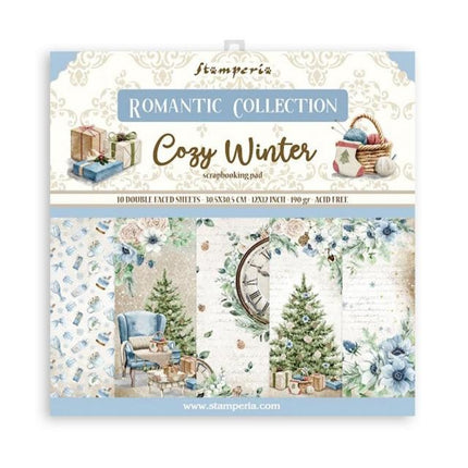 Papierblok 30,5x30,5 cm - 10 vellen - Romantic Cozy winter