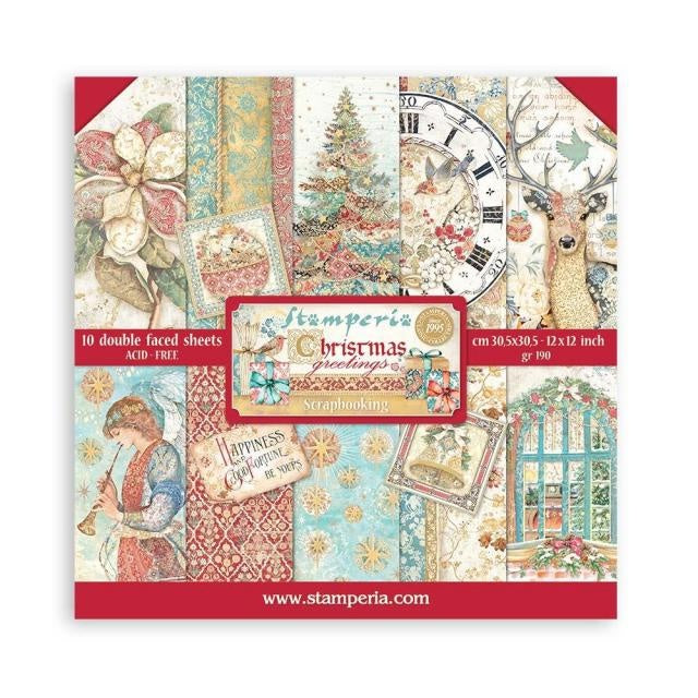 Papierblok 30,5x30,5 cm - 10 vellen - Christmas Greetings
