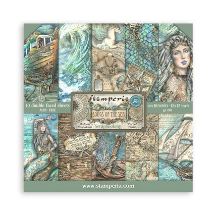 Papierblok 30,5x30,5 cm - 10 vellen - Songs of the Sea