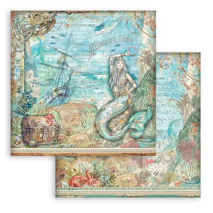 Papierblok 30,5x30,5 cm - 10 vellen - Songs of the Sea
