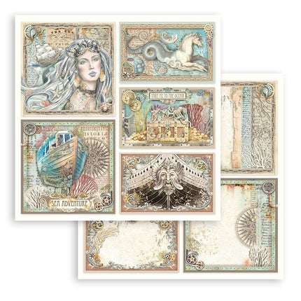 Papierblok 30,5x30,5 cm - 10 vellen - Songs of the Sea