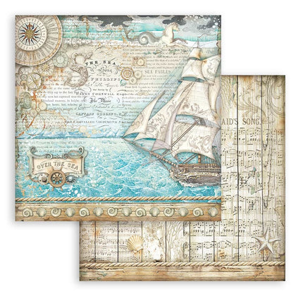 Papierblok 30,5x30,5 cm - 10 vellen - Songs of the Sea