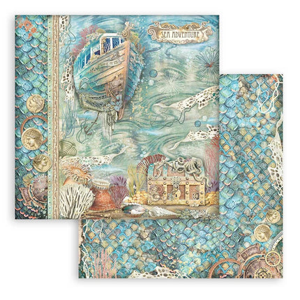 Papierblok 30,5x30,5 cm - 10 vellen - Songs of the Sea