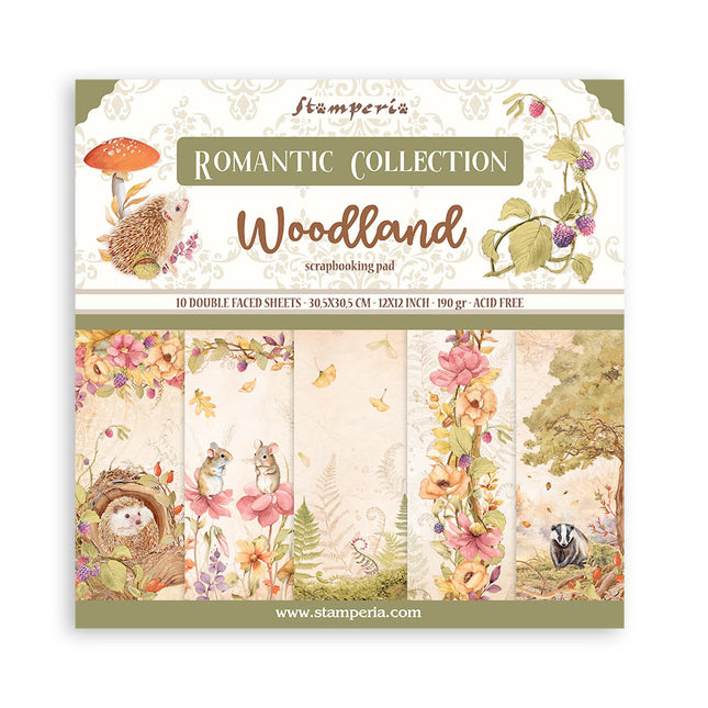 Papierblok 30,5x30,5 cm - 10 vellen - Woodland