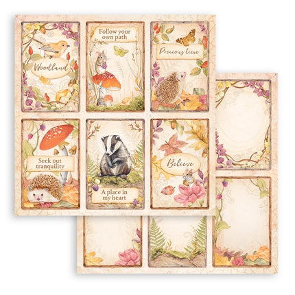 Papierblok 30,5x30,5 cm - 10 vellen - Woodland