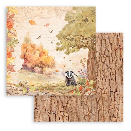 Papierblok 30,5x30,5 cm - 10 vellen - Woodland