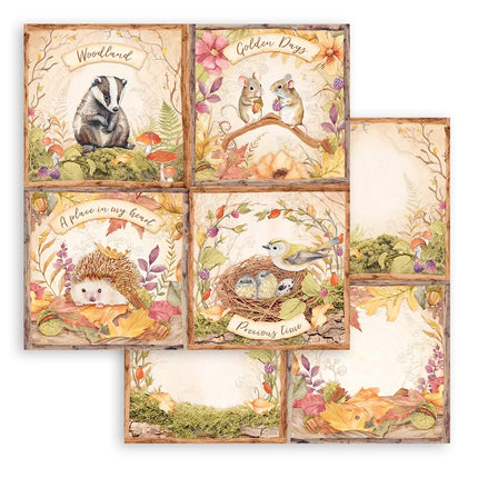 Papierblok 30,5x30,5 cm - 10 vellen - Woodland