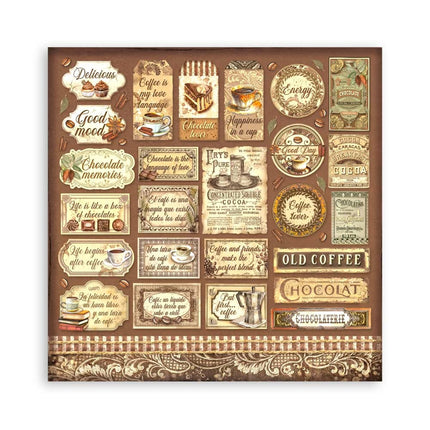 Papierblok 30,5x30,5 cm - 10 vellen - Coffee and Chocolate