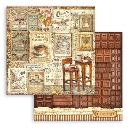 Papierblok 30,5x30,5 cm - 10 vellen - Coffee and Chocolate
