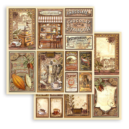 Papierblok 30,5x30,5 cm - 10 vellen - Coffee and Chocolate