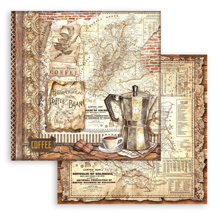 Papierblok 30,5x30,5 cm - 10 vellen - Coffee and Chocolate