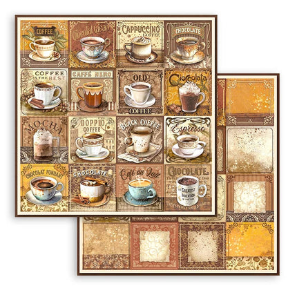 Papierblok 30,5x30,5 cm - 10 vellen - Coffee and Chocolate