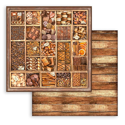 Papierblok 30,5x30,5 cm - 10 vellen - Coffee and Chocolate