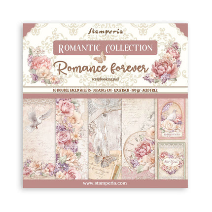 Papierblok 30,5x30,5 cm - 10 vellen - Romance Forever