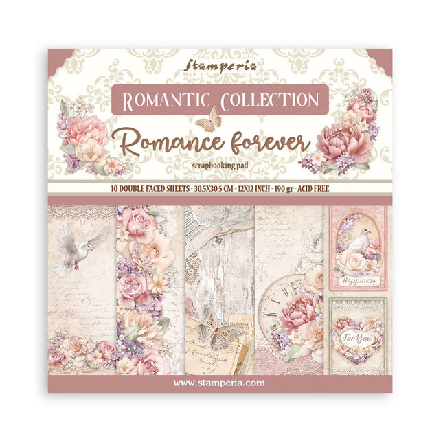 Papierblok 30,5x30,5 cm - 10 vellen - Romance Forever
