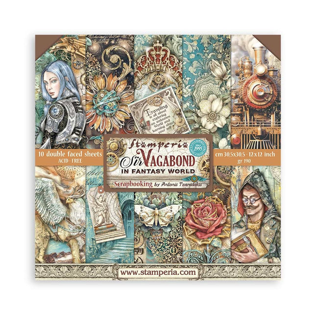 Paperpad Sir Vagabond in Fantasy World - 30,5x30,5 cm - 10 vellen