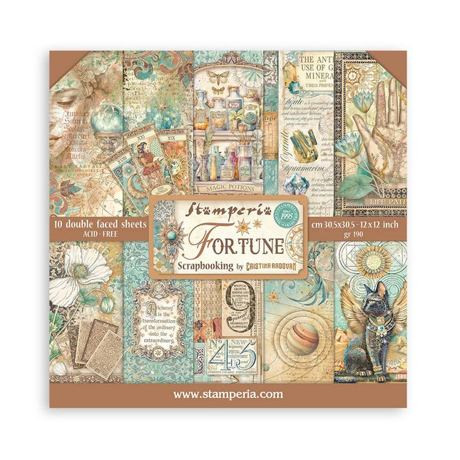 Papierblok 30,5x30,5 cm - 10 vellen - Fortune