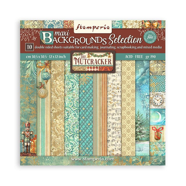 Papierblok 30,5x30,5 cm - 10 vellen Maxi Background selection -  The  Nutcracker